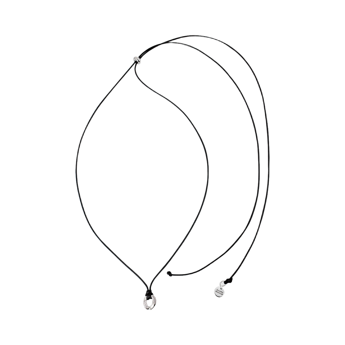 L253MNK070 lovememonster Cubic Loop Long Strap Necklace Silver