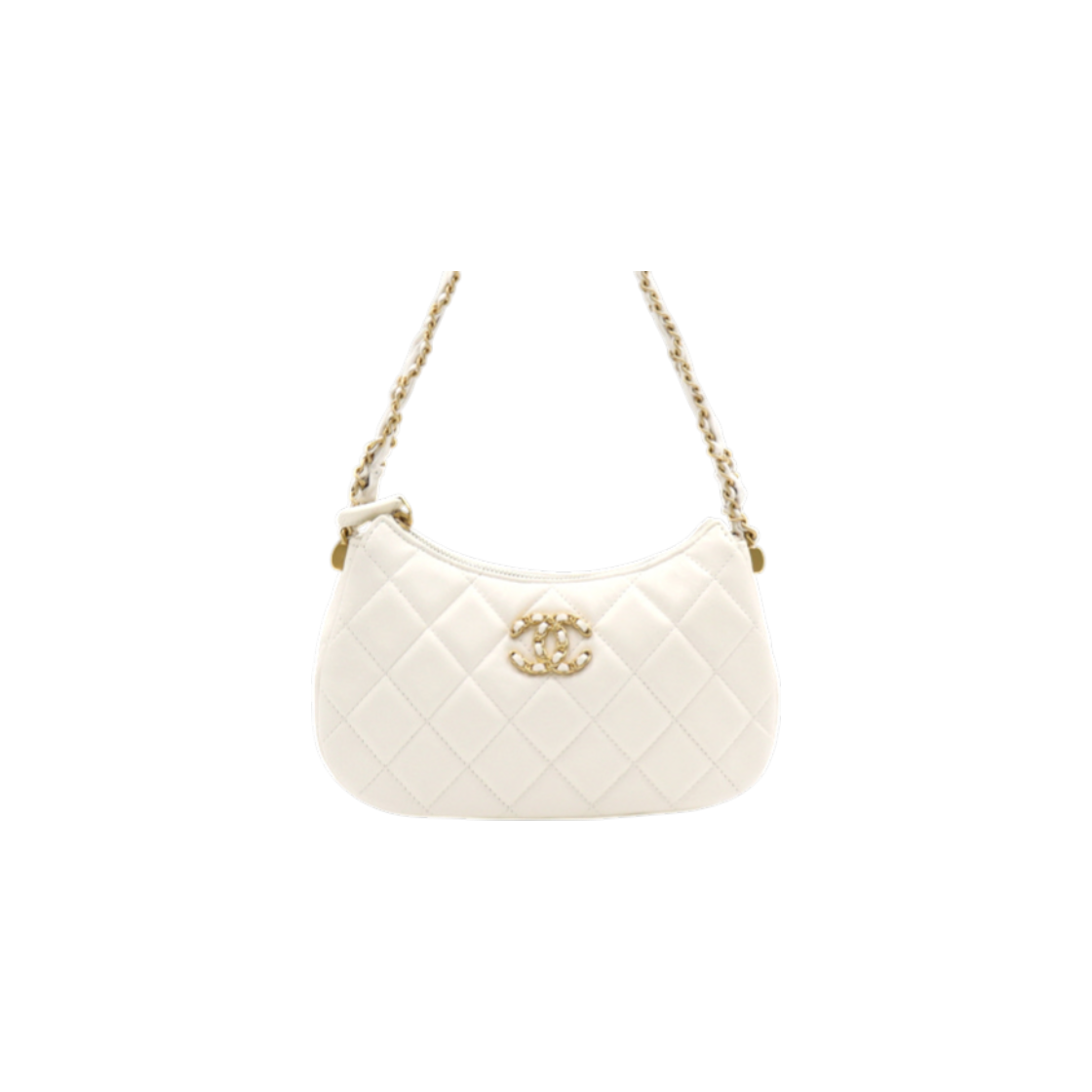 샤넬 AP3647 샤넬 19 화이트 램스킨 미니 호보 체인 숄더백 aa44683(Chanel 19 Mini Hobo Chain Shoulder Bag in White Lambskin)