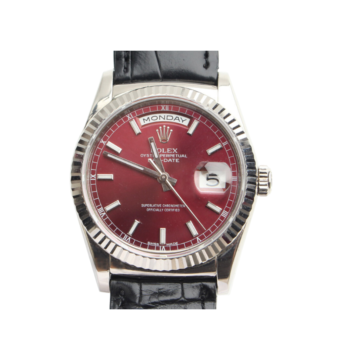 롤렉스 오이스터 퍼페추얼 데이저스트 버건디 다이얼 여성 시계 36 mm(Rolex Oyster Perpetual Datejust Burgundy Dial Women's Watch 36mm)