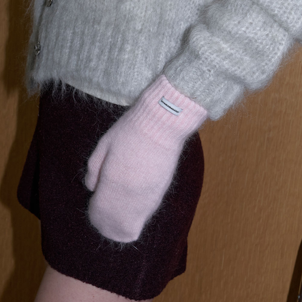 러브미몬스터 스노위 앙고라 벙어리장갑 베이비핑크(lovememonster Snowy Angora Mitten Baby Pink) - 2