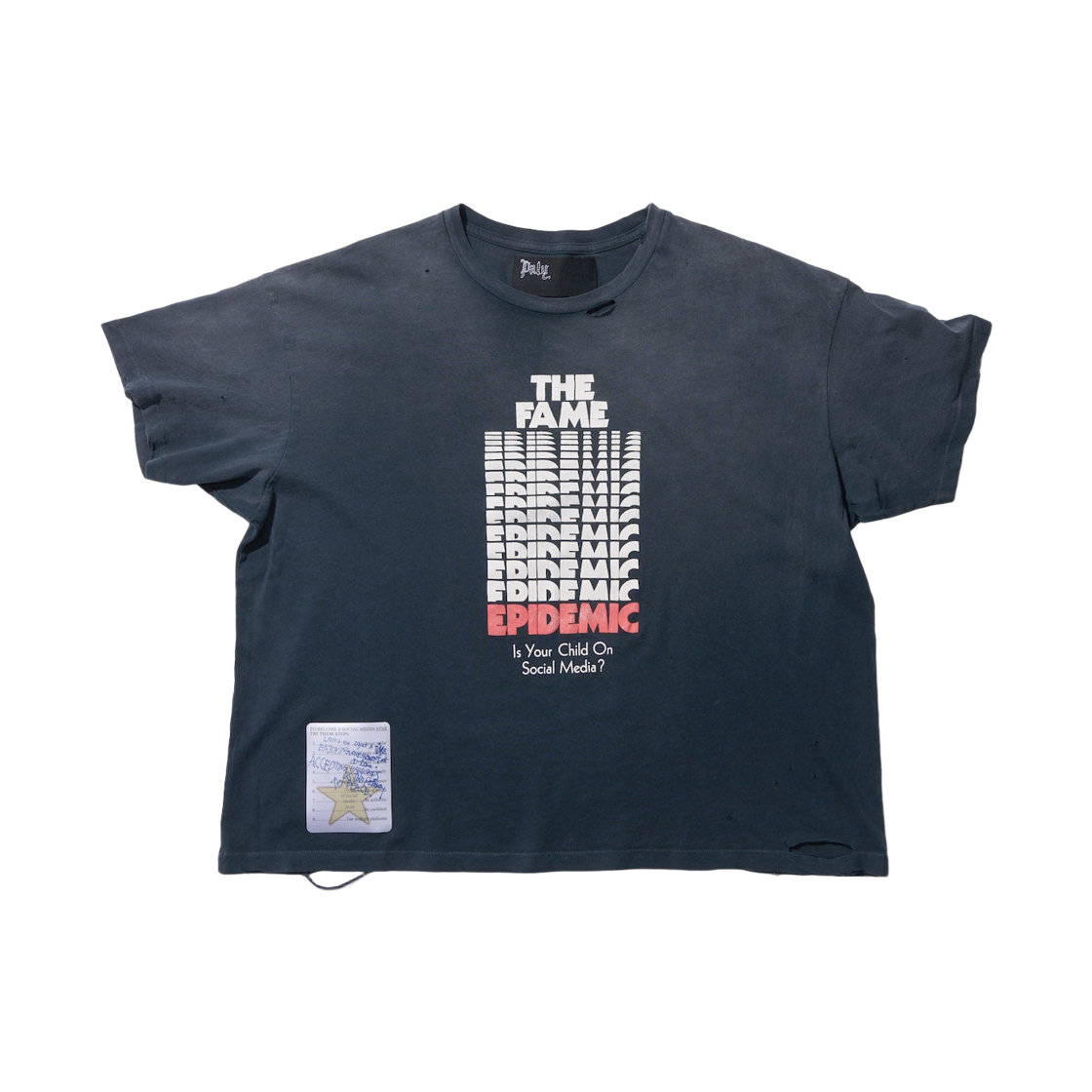 팔리 할리우드 페임 에피데믹 티셔츠 빈티지 블랙(Paly Hollywood Fame Epidemic T-Shirt Vintage Black)