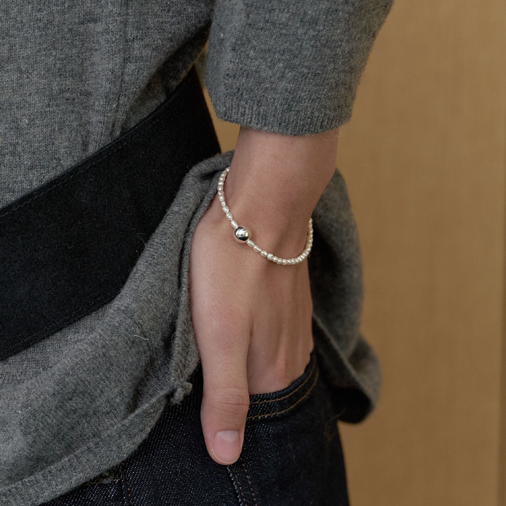 러브미몬스터 샤이닝 젬 & 볼 팔찌 아이보리(lovememonster Shining Gem & Ball Bracelet Ivory) - 2