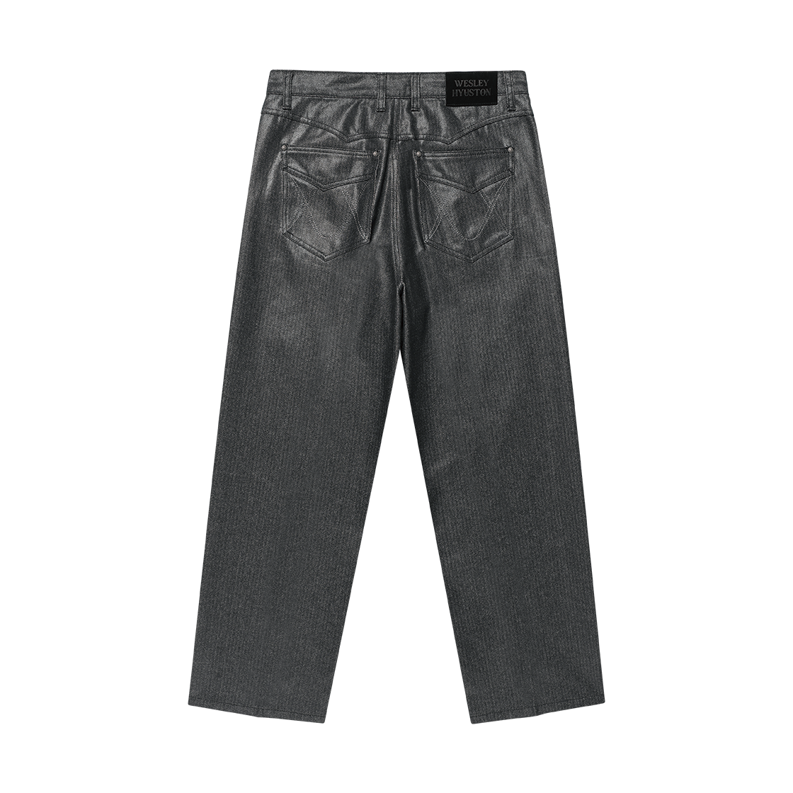 웨슬리휴스턴 헤링본 글로우 와이드 데님 팬츠 블랙(WESLEY HYUSTON Herringbone Glow Wide Denim Pants Black) - 2