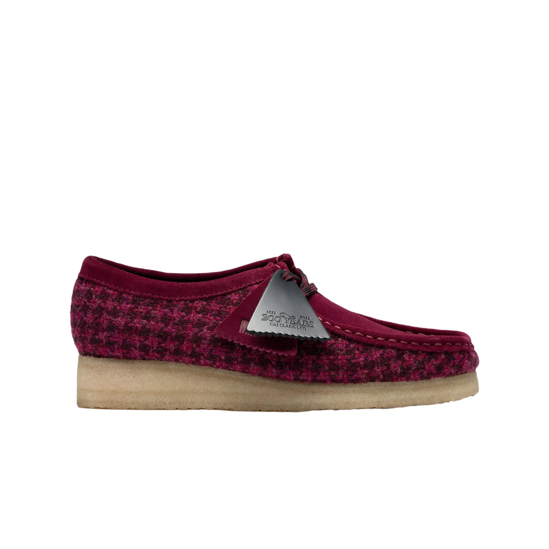 261-83573 (W) Clarks Wallabee Harris Tweed Purple Combination