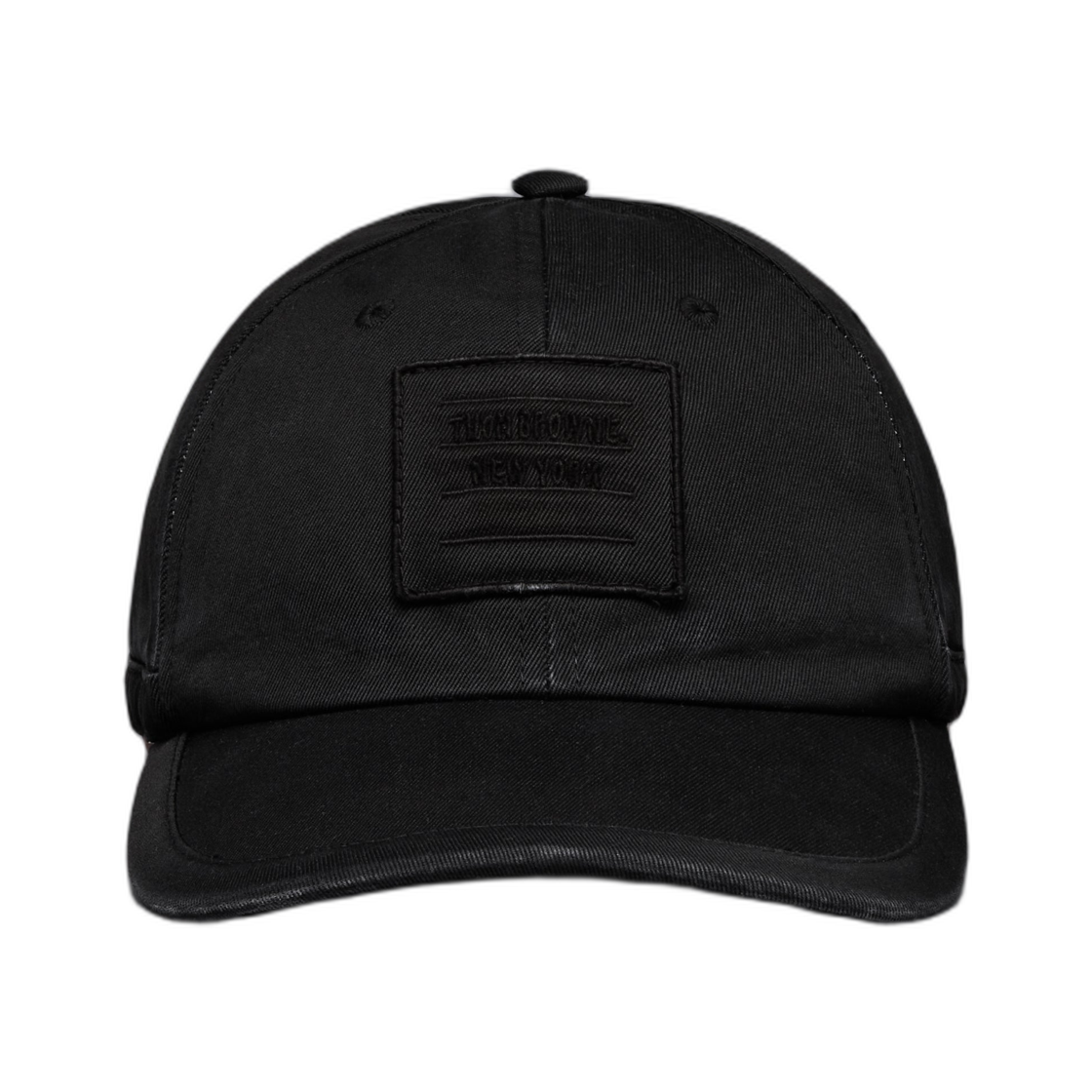 MHC368W-F0576-001 Thom Browne Cotton Twill 6-Panel Baseball Cap Black