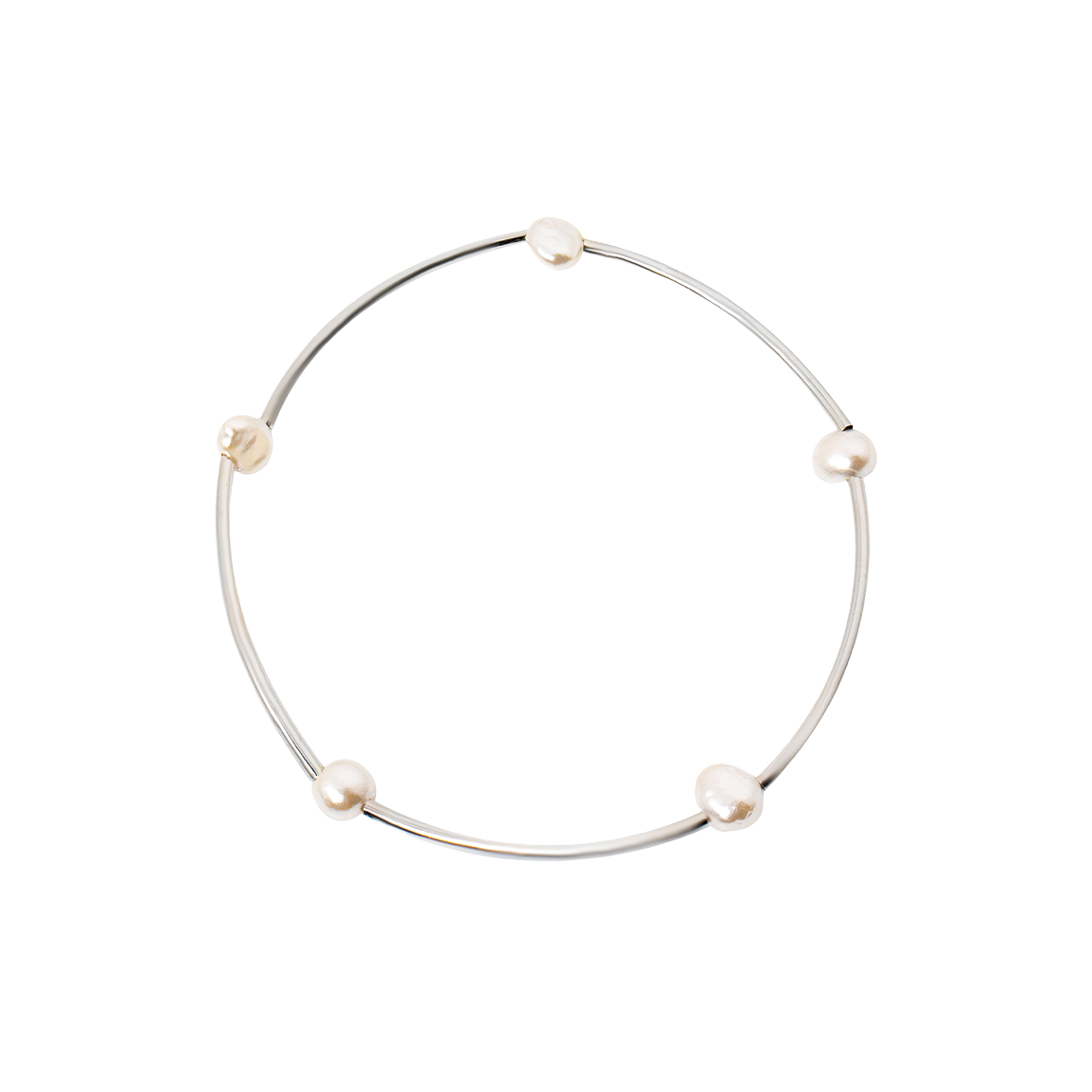 L253MBC050 lovememonster Pearl & Bar Bracelet Silver