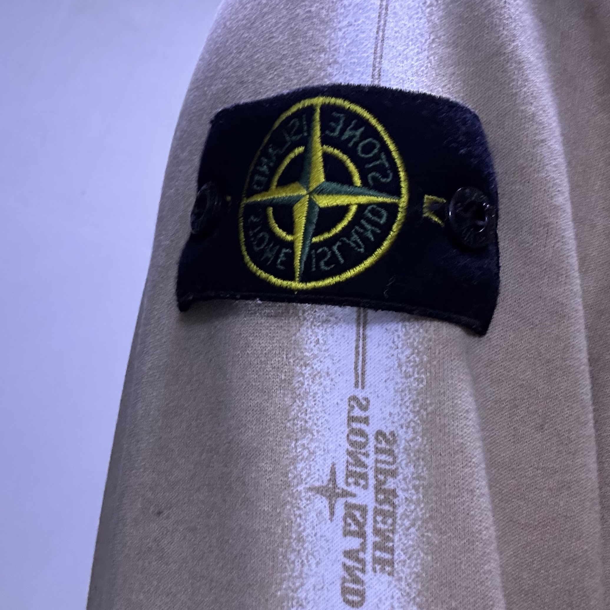 Supreme x Stone Island Stripe Hooded Sweatshirt Tan - 22SS 착용 스타일