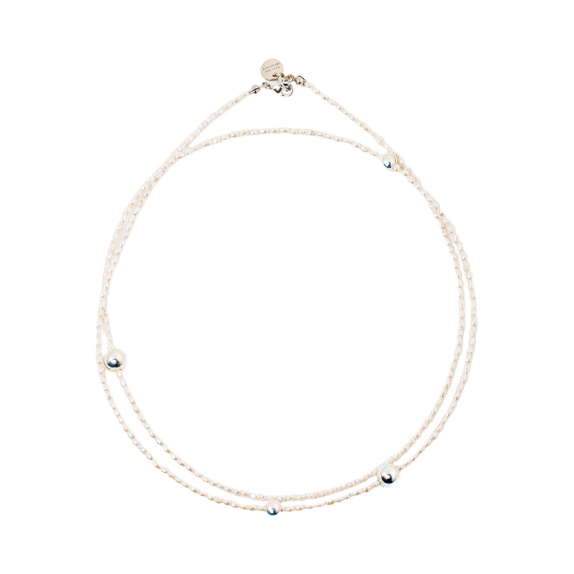 L253MNK020 lovememonster Shining Pearl & Balls Multi Long Necklace Ivory