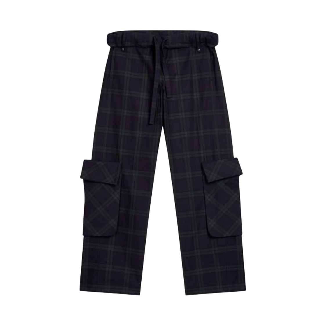 - Open Yy Rolled Waist Cargo Pants Tartan