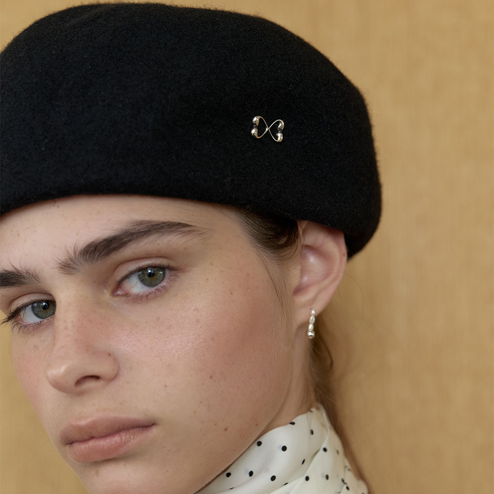 러브미몬스터 몬트 클래식 울 베레모 블랙(lovememonster Mont Classic Wool Beret Black) - 4