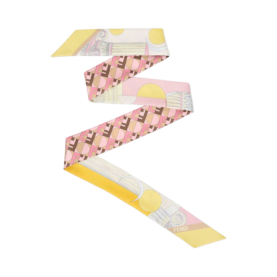 FXT011AYL8F0B8Y (W) Fendi Optical Wrappy Moonlight Echoes Silk Bandeau Pink