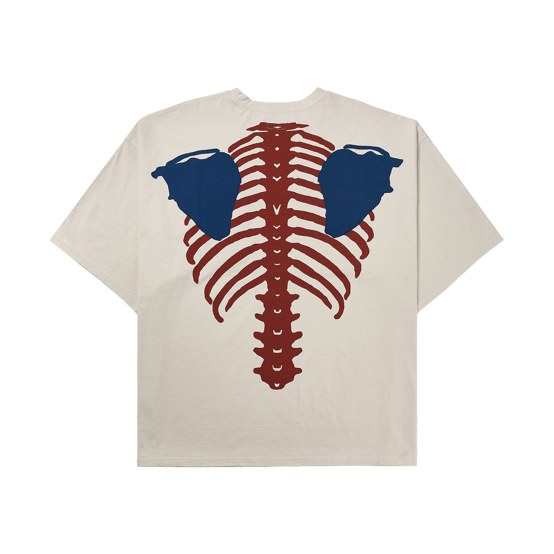 캐피탈 코튼 시팅 투톤 빅 포켓 본 티셔츠 트리컬러(Kapital Cotton Sheeting Two Tone Big Pocket Bone T-Shirt Tricolor)