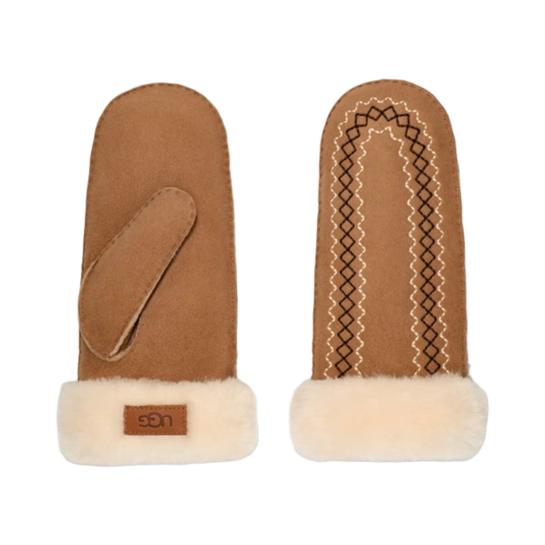 (W) 어그 애더슨 자수 미튼 체스트넛((W) UGG Atherson Embroidered Mitten Chestnut)