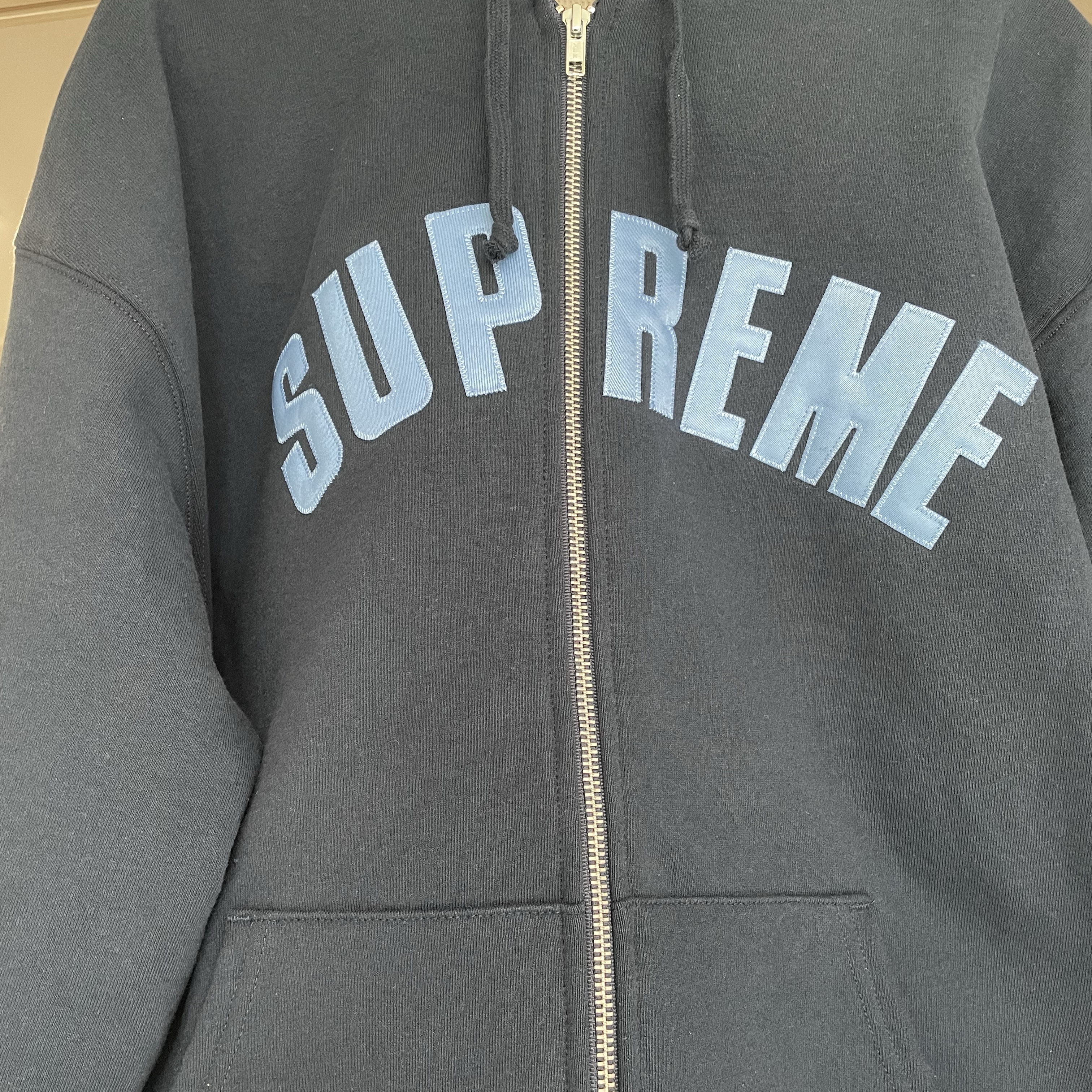 Supreme Arc Thermal Lined Zip Up Hooded Sweatshirt Navy - 25FW 착용 스타일 - 3