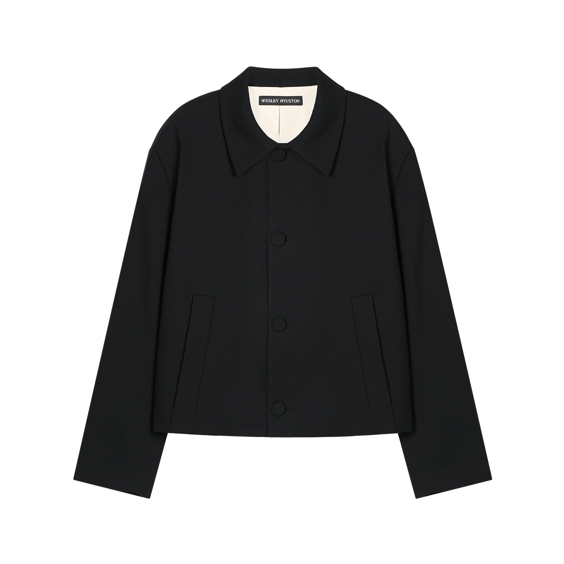 WH5B1J1500BLK WESLEY HYUSTON Windsor Wool Crop Jacket Black