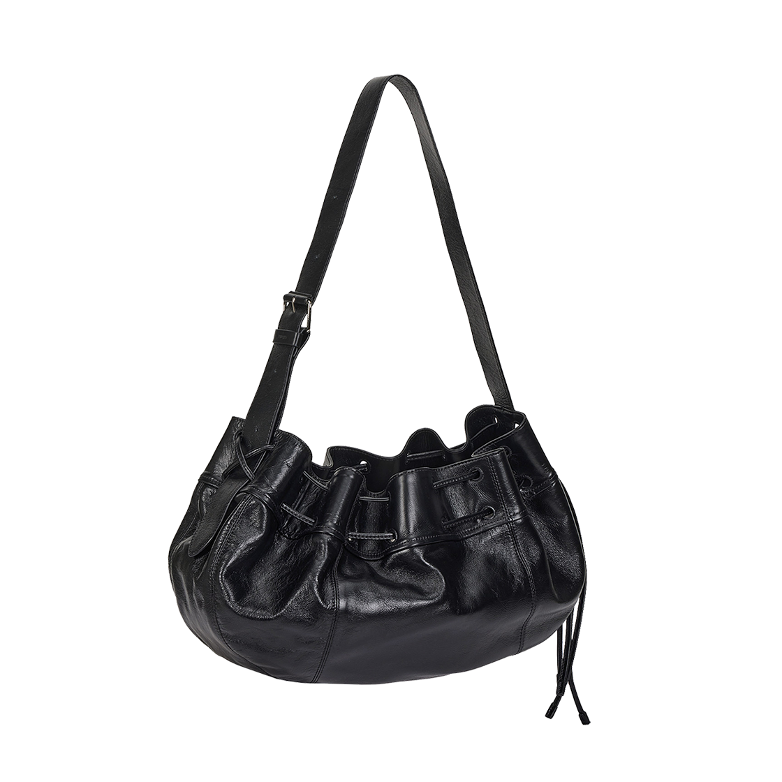 P0000FGT_K vunque Perfec Wave String Leather Hobo L Black