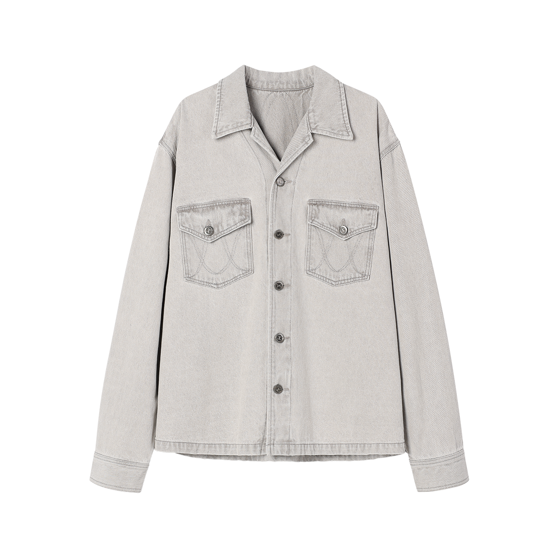 웨슬리휴스턴 크림슨 웨스턴 디테일 데님 셔켓 워시드그레이(WESLEY HYUSTON Crimson Western Detail Denim Shirket Washed Grey)