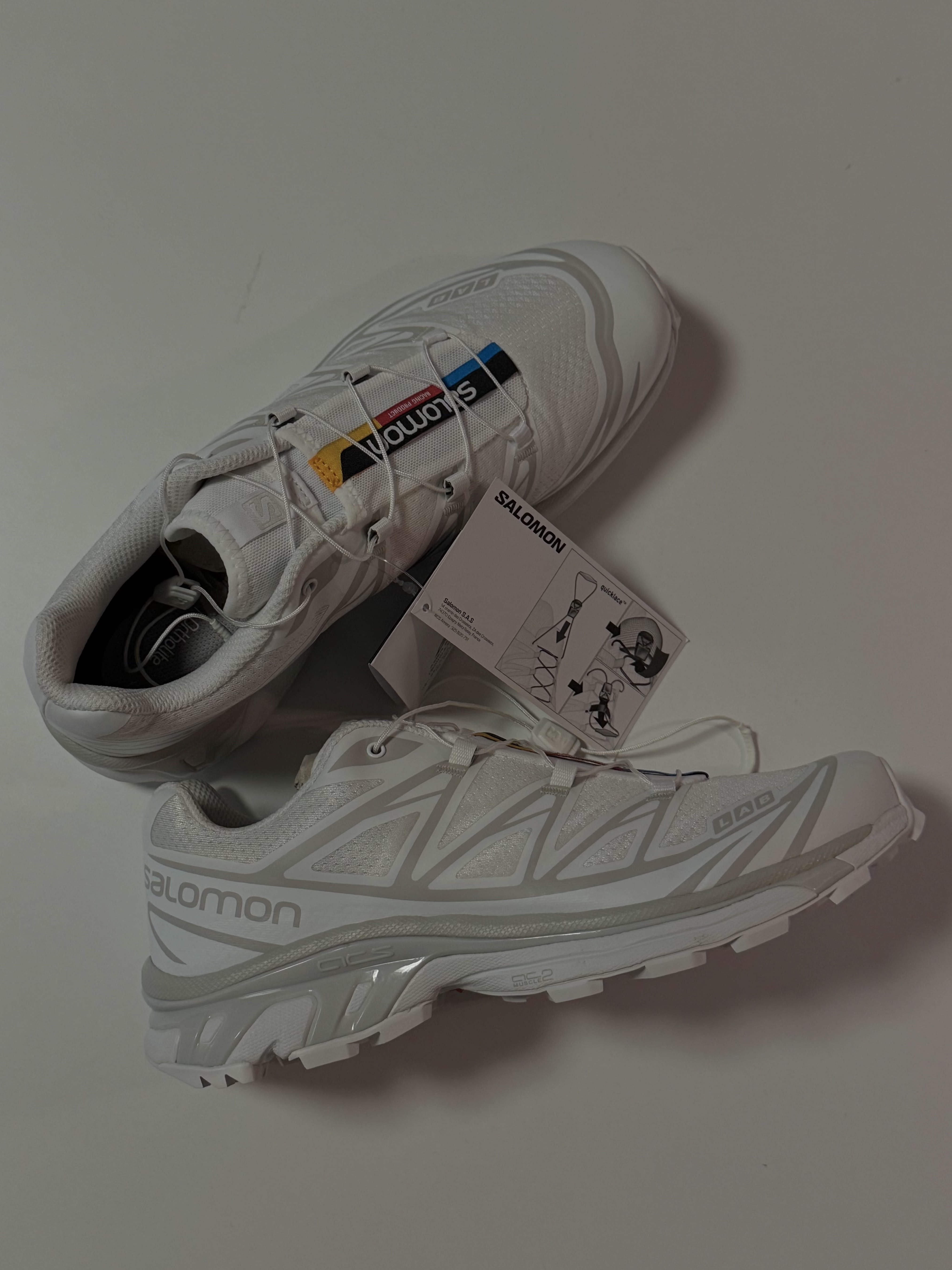 Salomon XT-6 ADV White, Salomon Active Skin 8 Set Black 착용 스타일 - 1