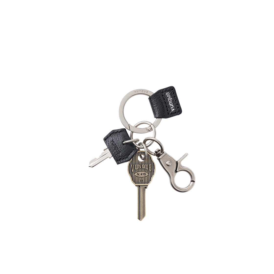 P0000FIZ_K vunque Leather Multi Key Charm Black