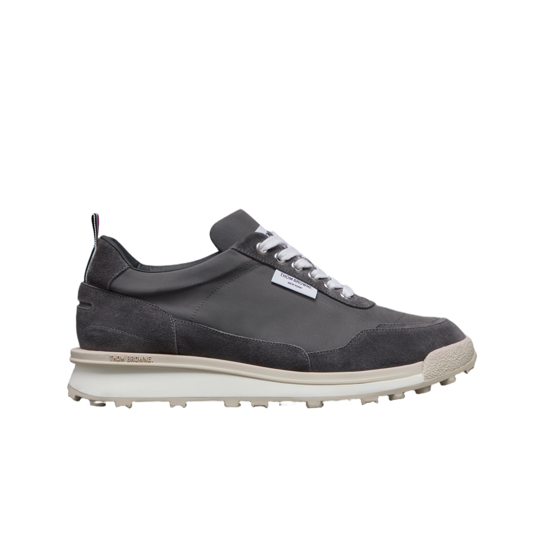 톰브라운 더블 테크 나일론 얼럼나이 스니커즈 미디움 그레이(Thom Browne Double Tech Nylon Alumni Sneakers Medium Grey)