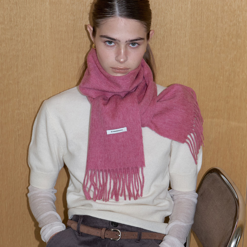 러브미몬스터 소프트 울 목도리 딥로즈(lovememonster Soft Wool Muffler Deep Rose) - 4