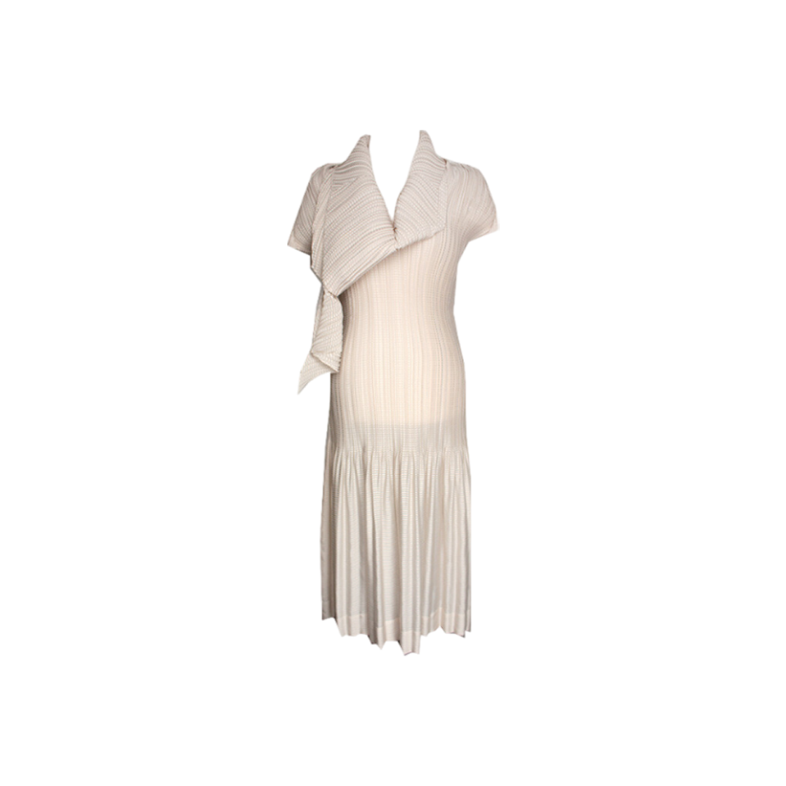 이세이 미야케 오트밀 플리츠 원피스 55/66 사이즈(Issey Miyake Oatmeal Pleats Dress Size 55/66)