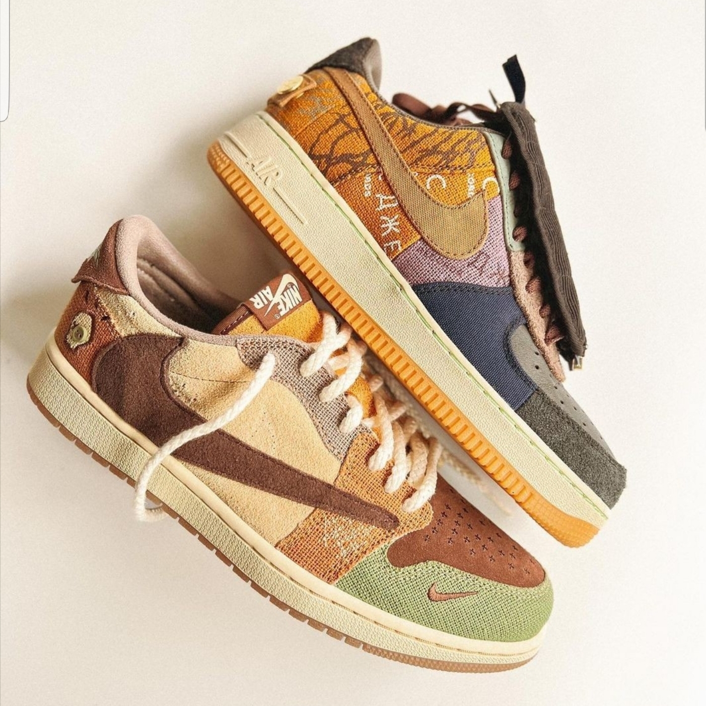 Jordan 1 x Zion Williamson Retro Low OG Flax and Oil Green, Jordan 1 x Zion Williamson Retro Low OG Regency Purple and Dark Raisin 착용 스타일 - 6