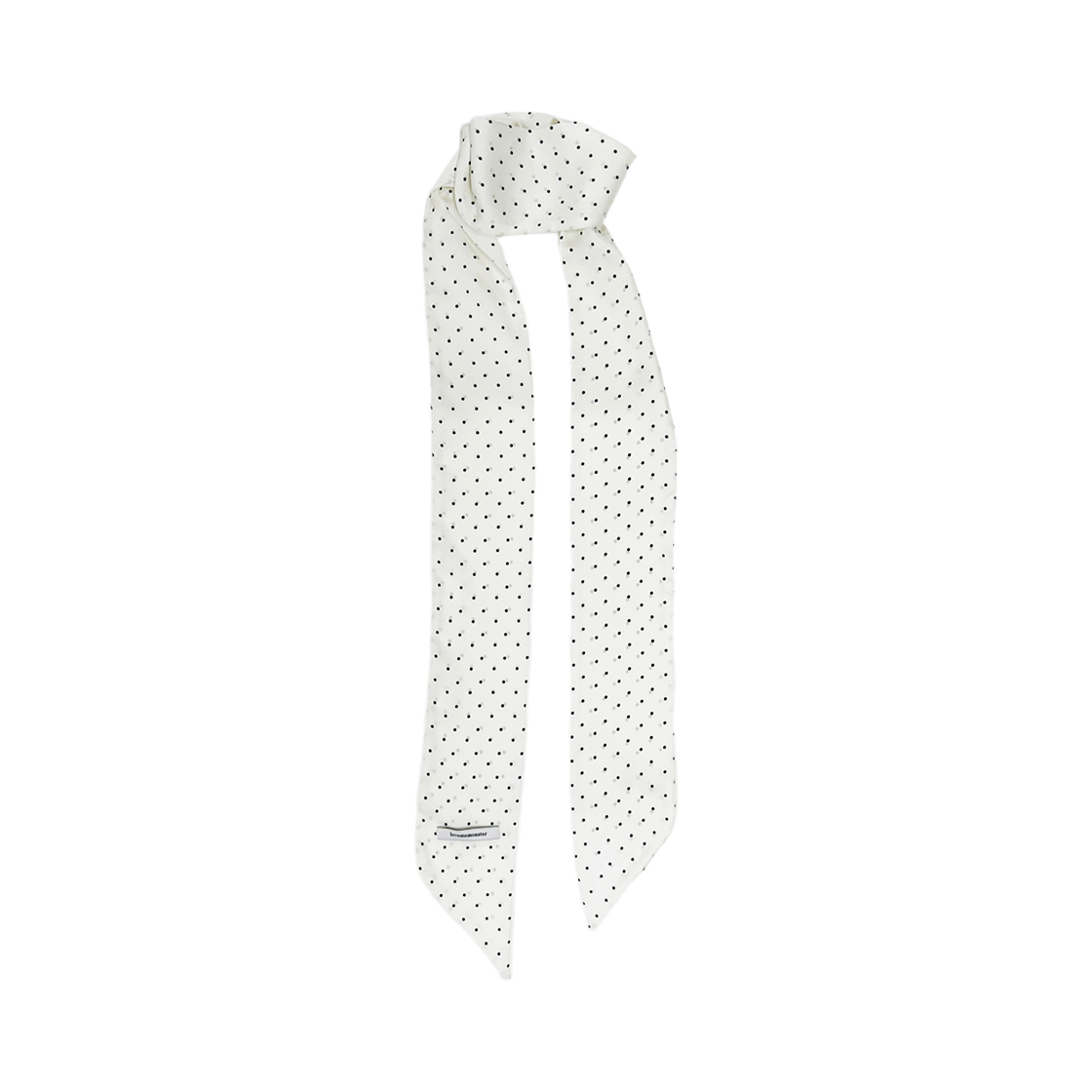 L253MSF010 lovememonster Dot Satin Long Scarf White