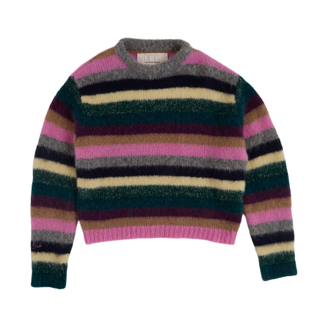 ERL 스트라이프 알파카 크루넥 니트 멀티(ERL Striped Alpaca Crewneck Knit Multi)