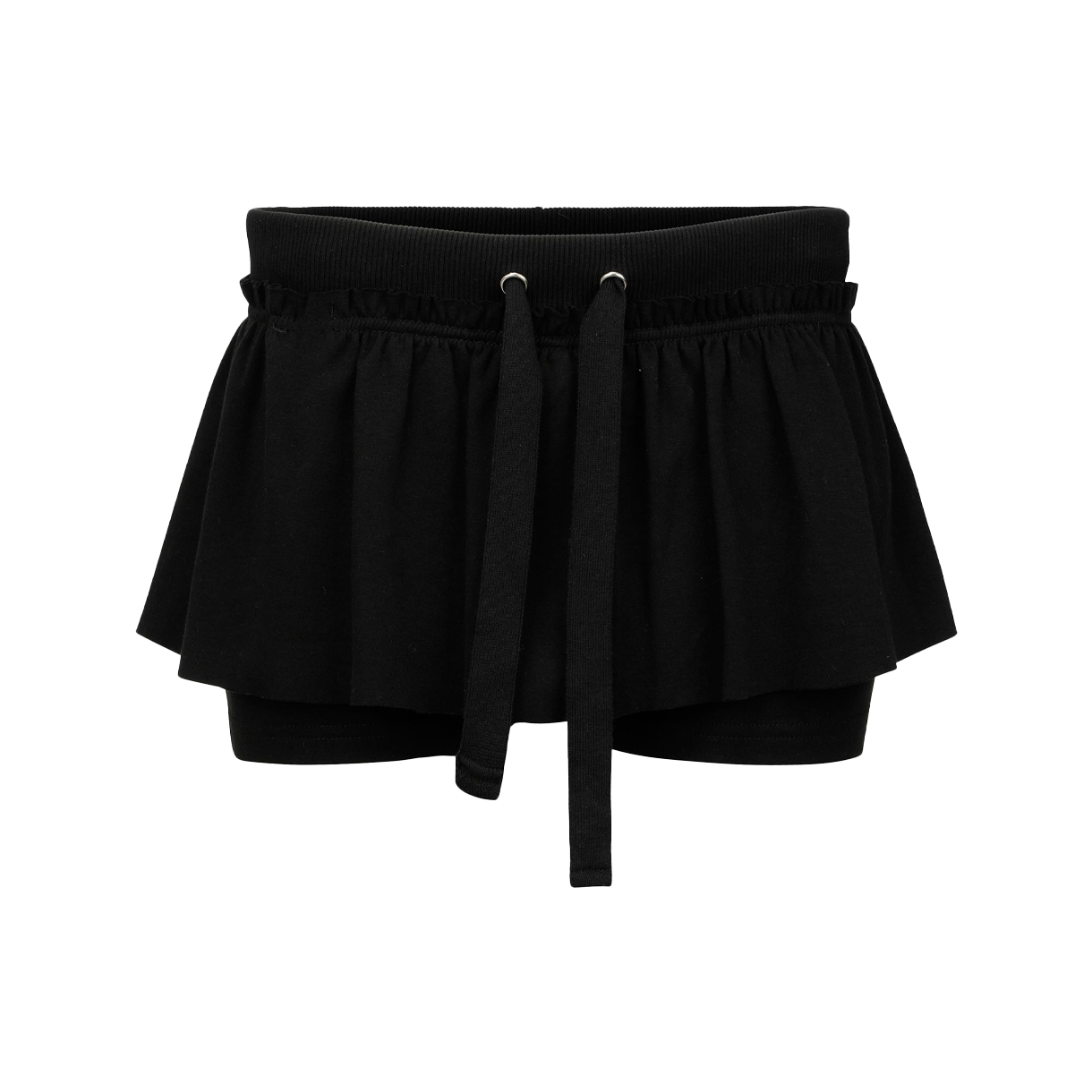 나체 우먼 러플 쇼트 팬츠 블랙 - 25FW(Nache Women Ruffle Short Pants Black - 25FW)
