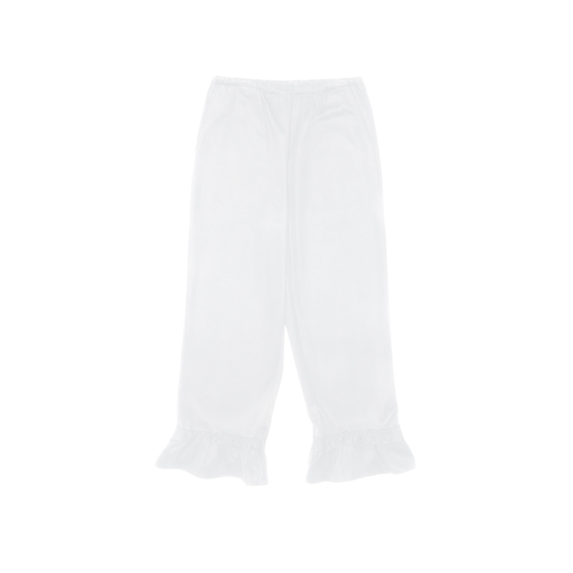 Ruffle Banding Pants White YOUNGOH Ruffle Banding Pants White