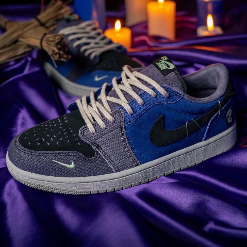 Jordan 1 x Zion Williamson Retro Low OG Regency Purple and Dark Raisin 착용 스타일 - 1