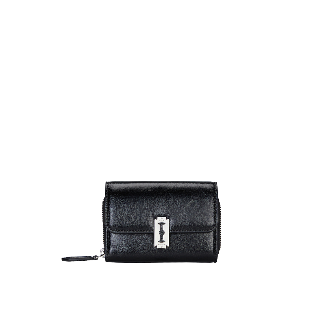 P0000DQV_K vunque [RENEWAL] Perfec Essence Zipper Card Wallet Black