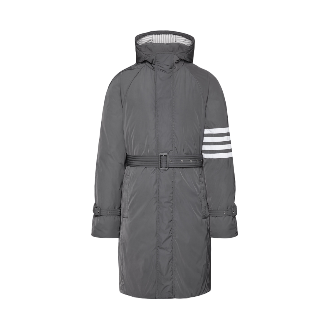 톰브라운 폴리 트윌 사선 다운 필드 파카 메드 그레이(Thom Browne Poly Twill 4-Bar Down Filled Parka Med Grey) - 1