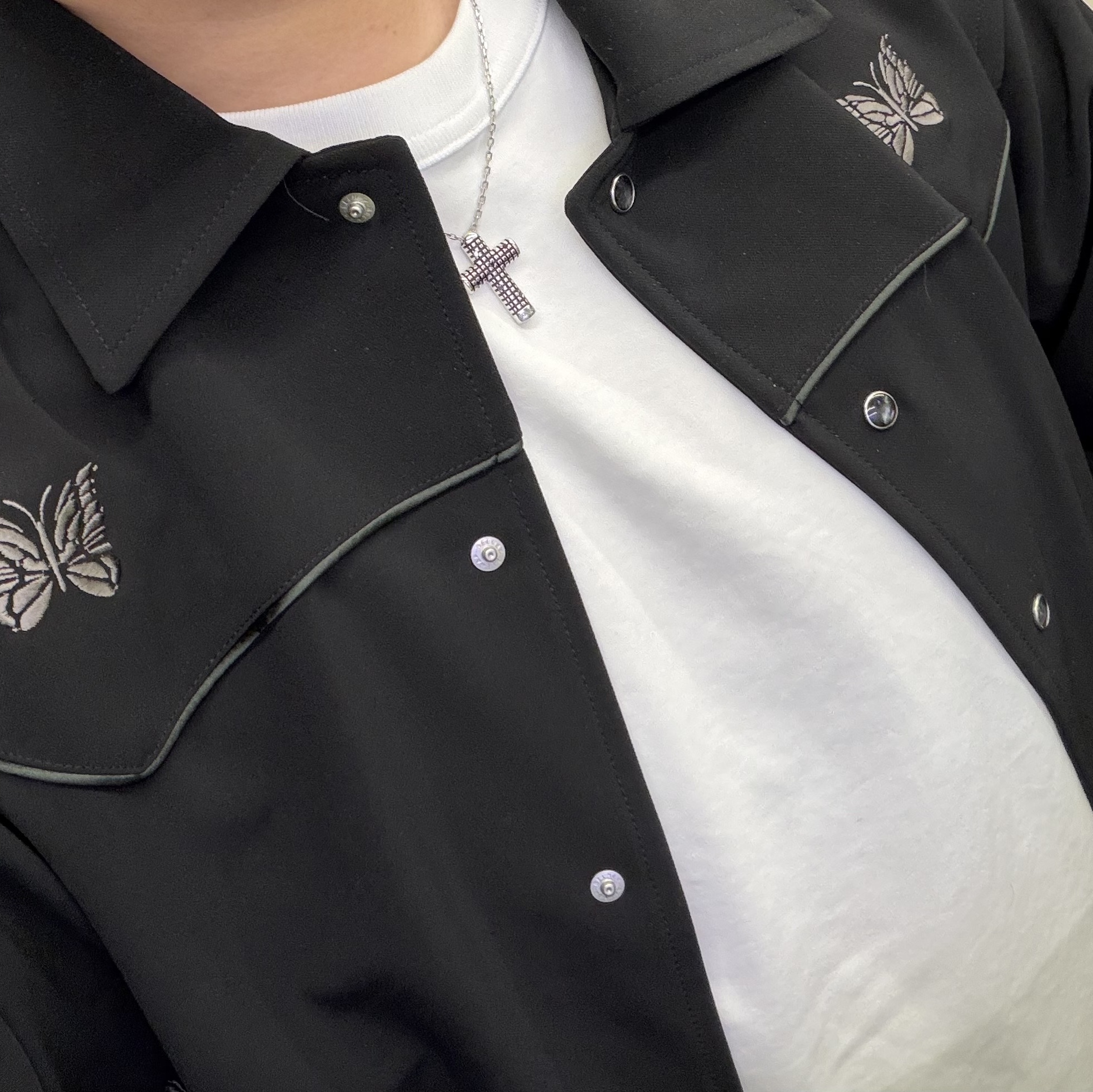 Needles PE/PU Double Cloth Piping Cowboy Jacket Black, Damiani Metropolitan Diamond Necklace Silver 착용 스타일