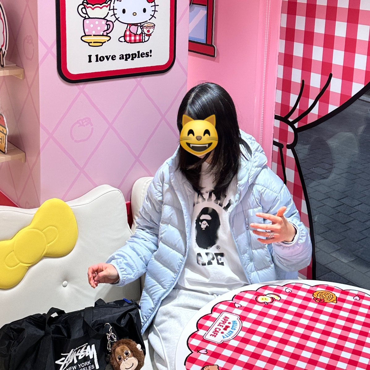 Musinsa Standard City Leisure Hooded Light Down Jacket Cloudy Blue, Stussy Canvas Coin Pouch Washed Black 착용 스타일 - 2