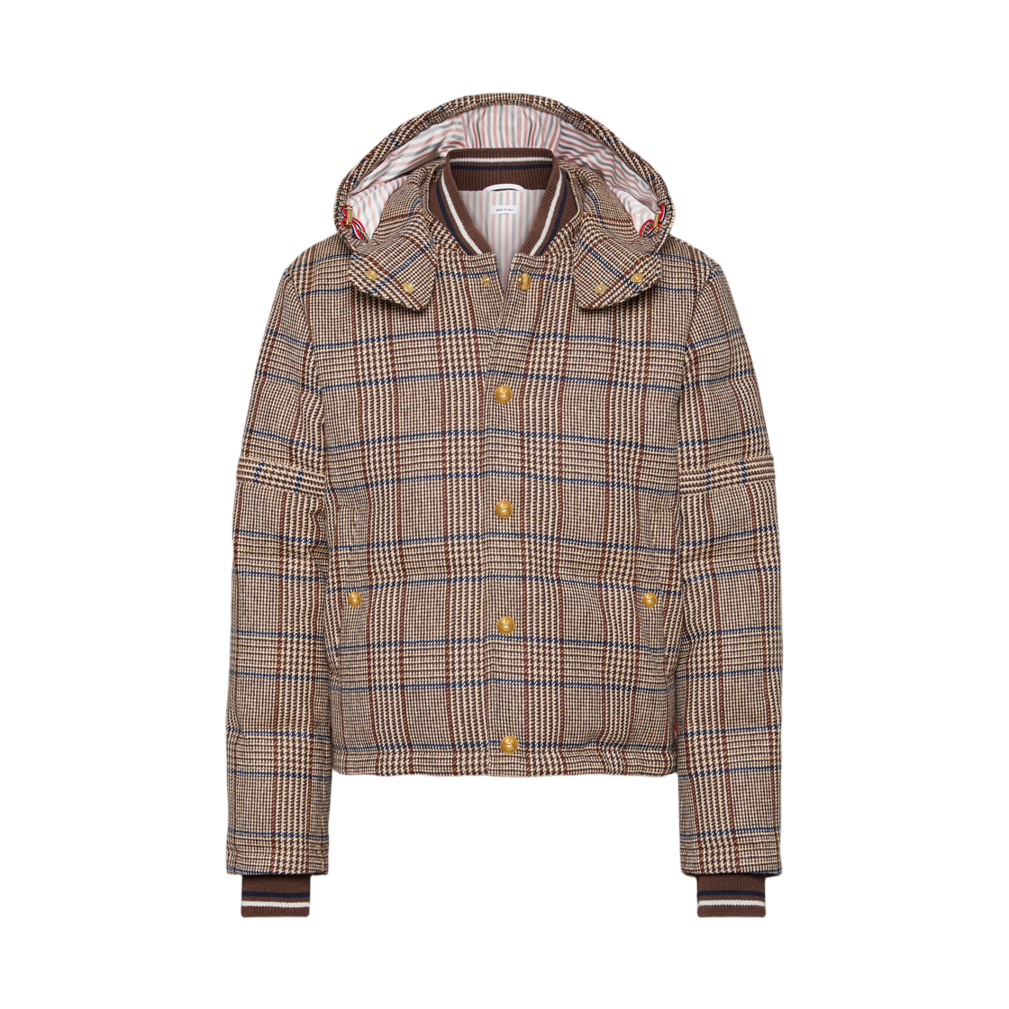 톰브라운 헌팅 트위드 사선 다운 필 봄버 자켓 다크 브라운(Thom Browne Hunting Tweed 4-Bar Down Fill Bomber Jacket Dark Brown)