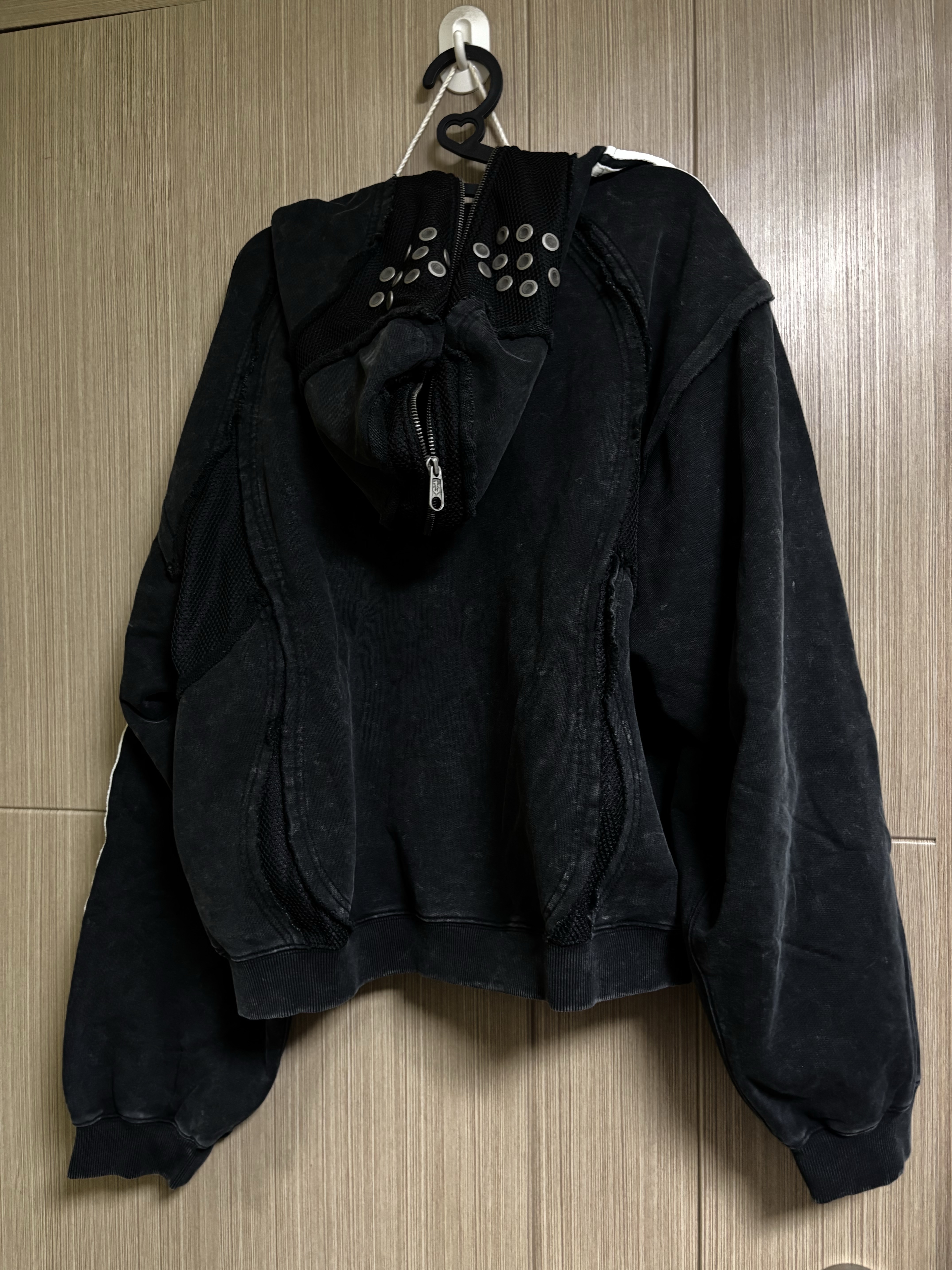 Adidas x Thug Club Teamgeist Sweat Hooded Zip Up Black - KR Sizing 착용 스타일 - 2