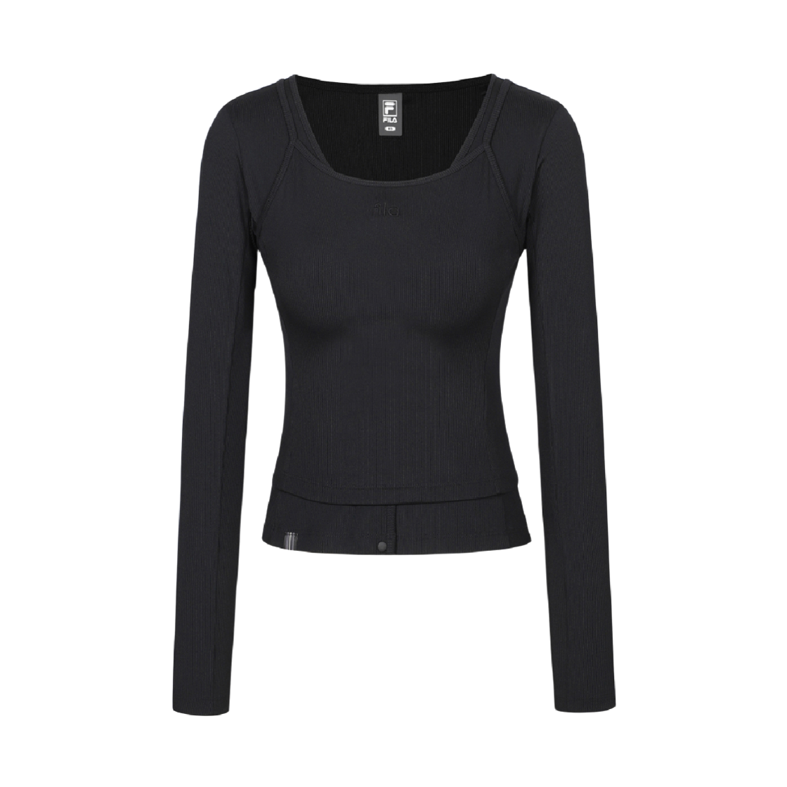 1100FS253RL02F001001 [6% 적립] FILA Women 2-in-1 Athletic Cardigan & Bra Top Set Black