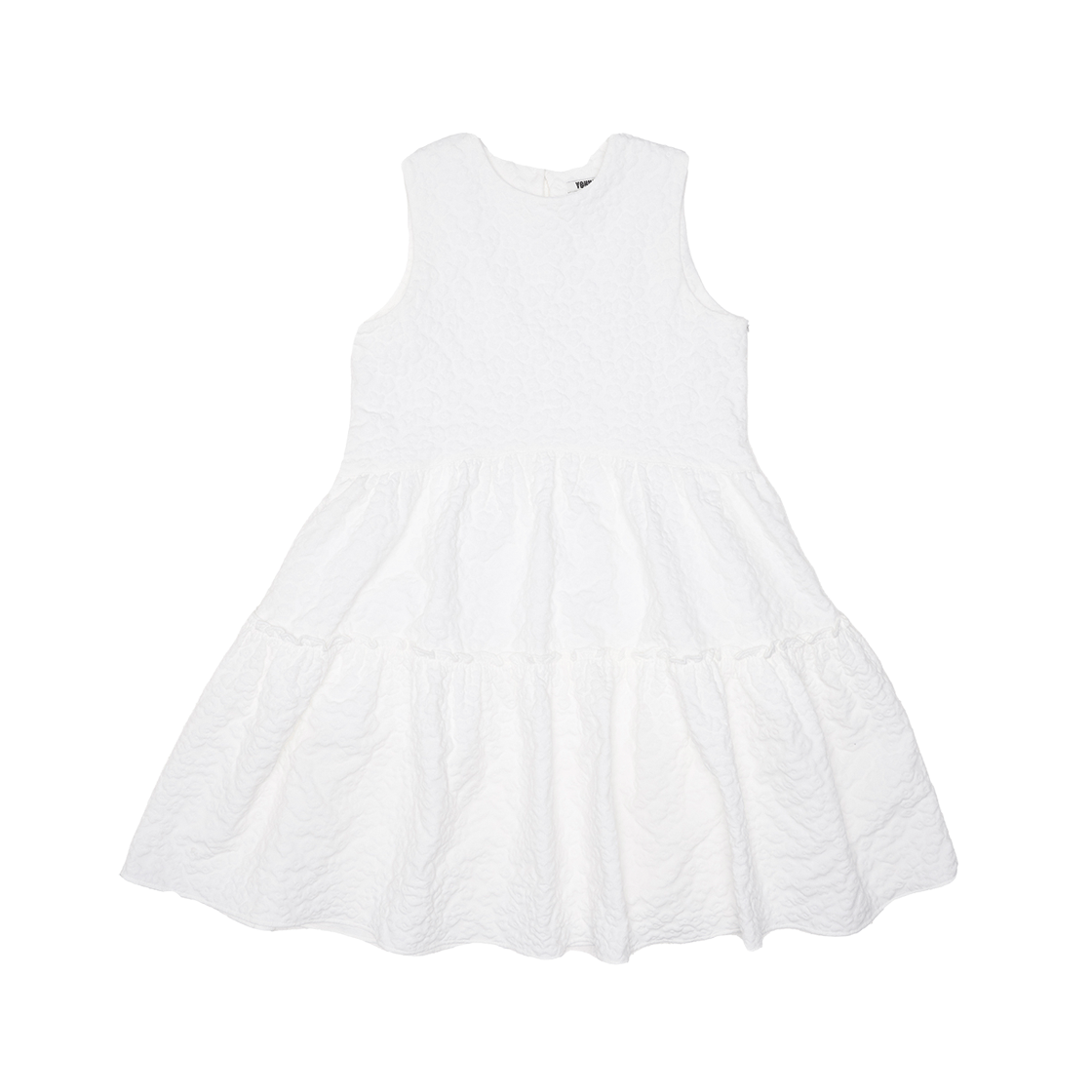 Flower Jacquard Volume Dress White YOUNGOH Flower Jacquard Volume Dress White