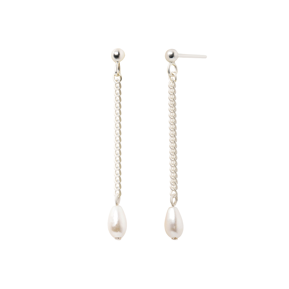 L253MER020 lovememonster Pearl Drops Middle Earrings A_Silver Ball