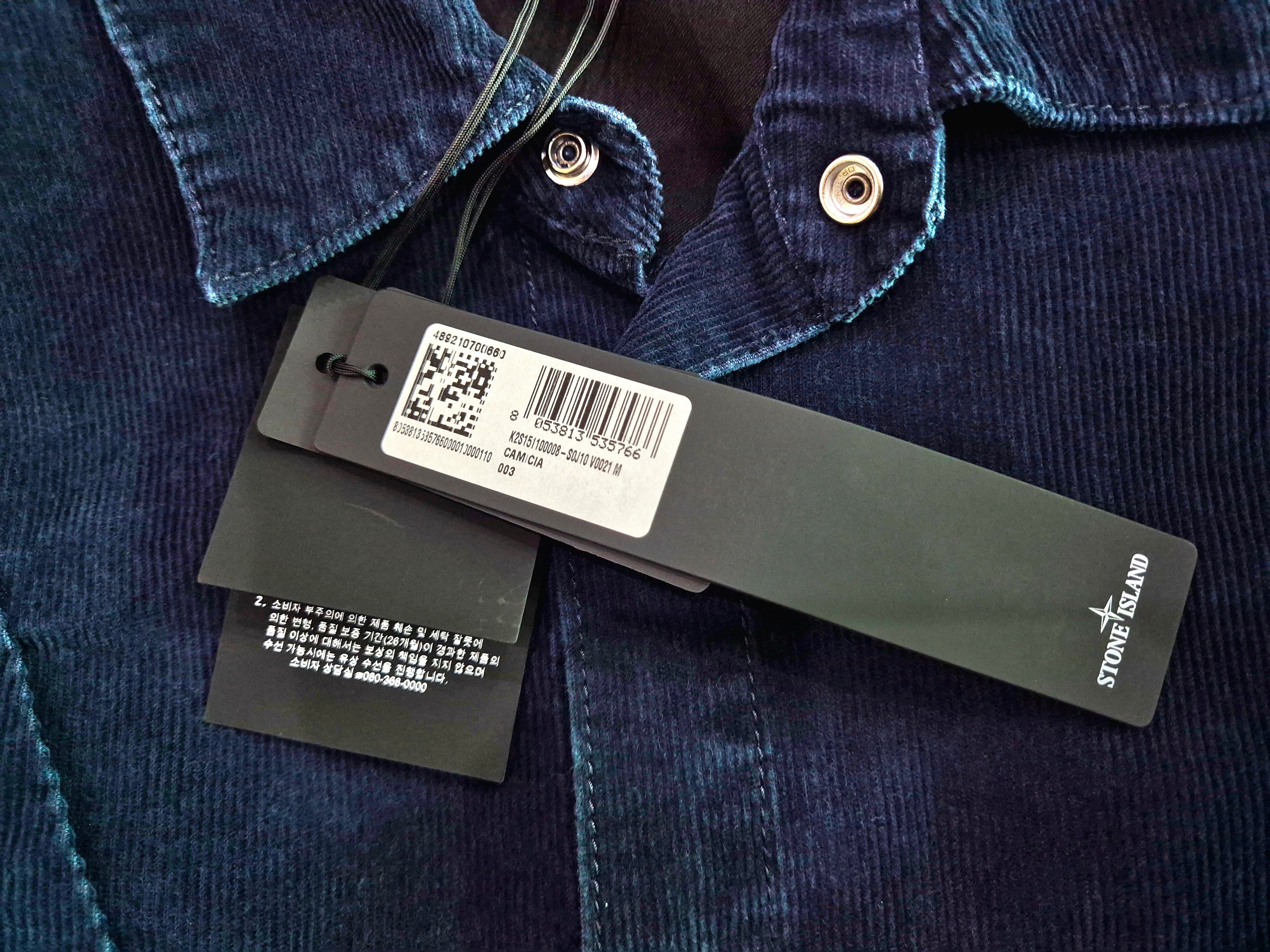 Stone Island 1100008 Indigo Micro Corduroy Rinsed Regular Fit Overshirt with Fine Ribbing and Rinsed Finish Indigo - 25FW 착용 스타일 - 4