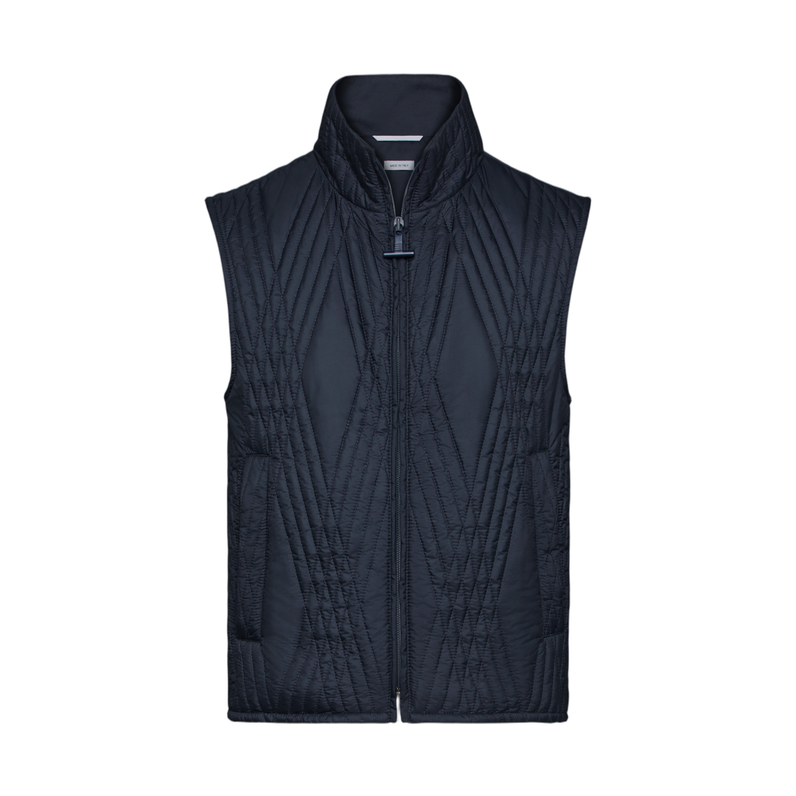 MVF002X-F0241-415 Thom Browne Nylon Tech Eco Filled Quilted Vest Navy