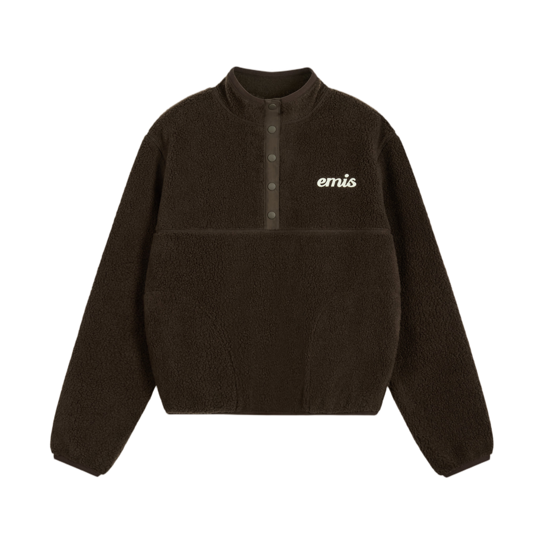 (W) 이미스 하프 넥 플리스 탑 브라운((W) Emis Half Neck Fleece Top Brown)