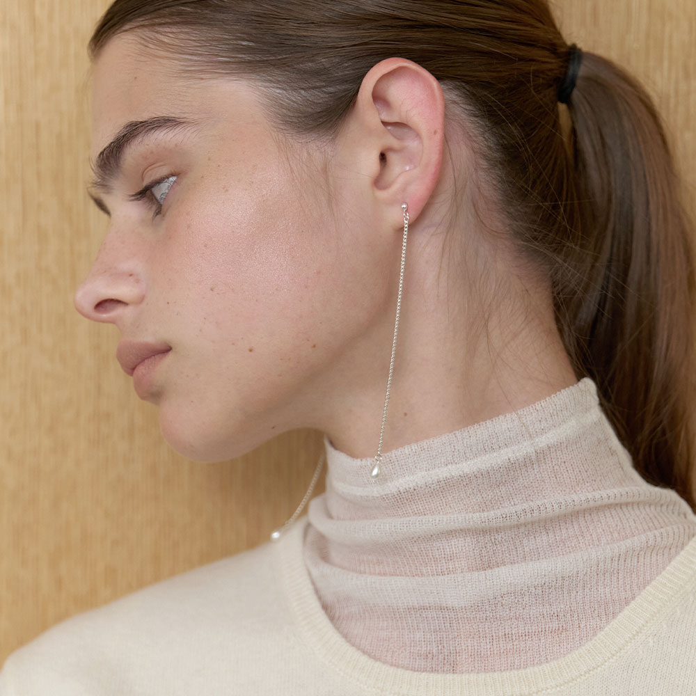 러브미몬스터 진주 물방울 롱 귀걸이 A_실버볼(lovememonster Pearl Drops Long Earrings A_Silver Ball) - 4