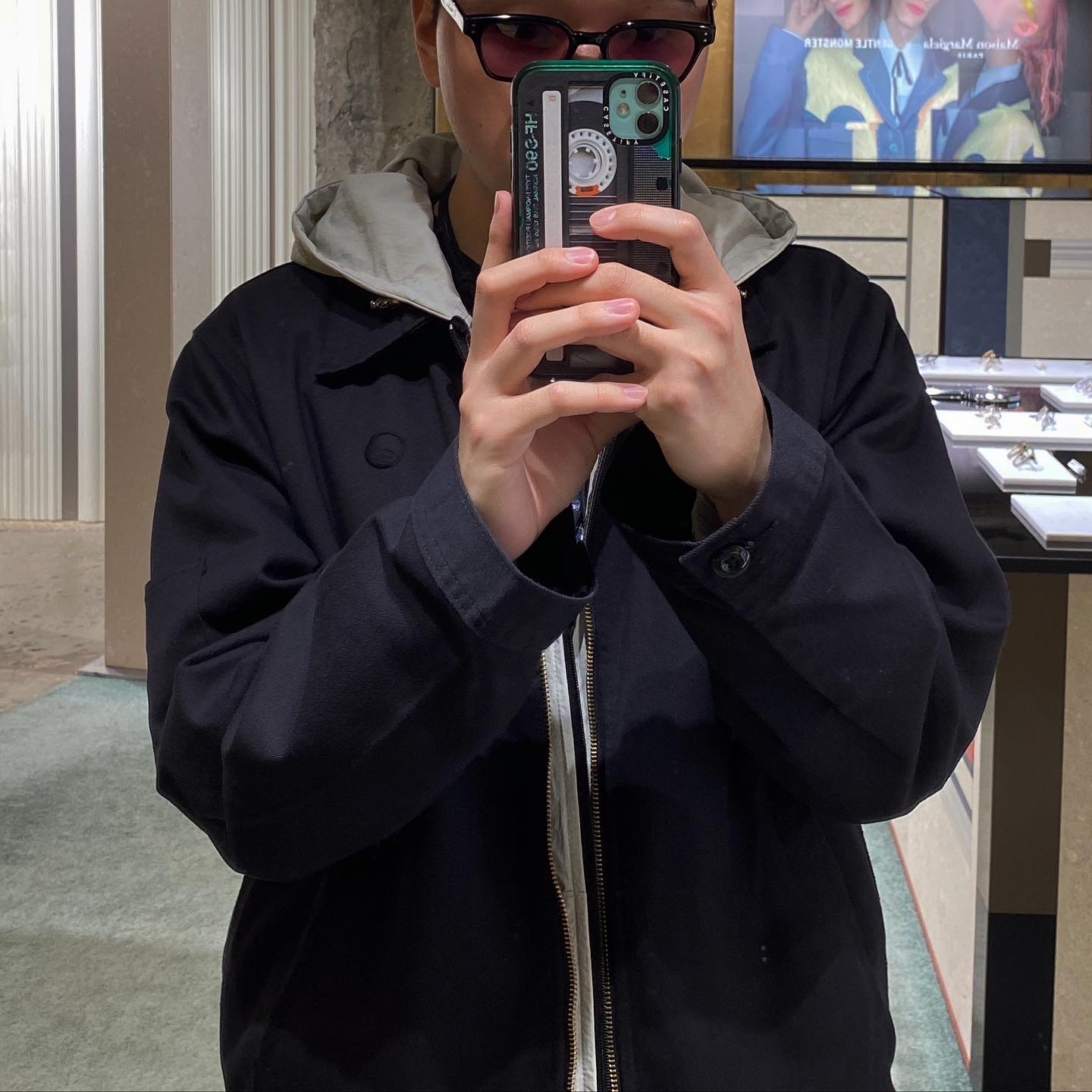 Our Legacy x Dickies Work Shop Jacket Black, Converse x Thisisneverthat Chuck 70 High Lemon Icing 착용 스타일 - 1