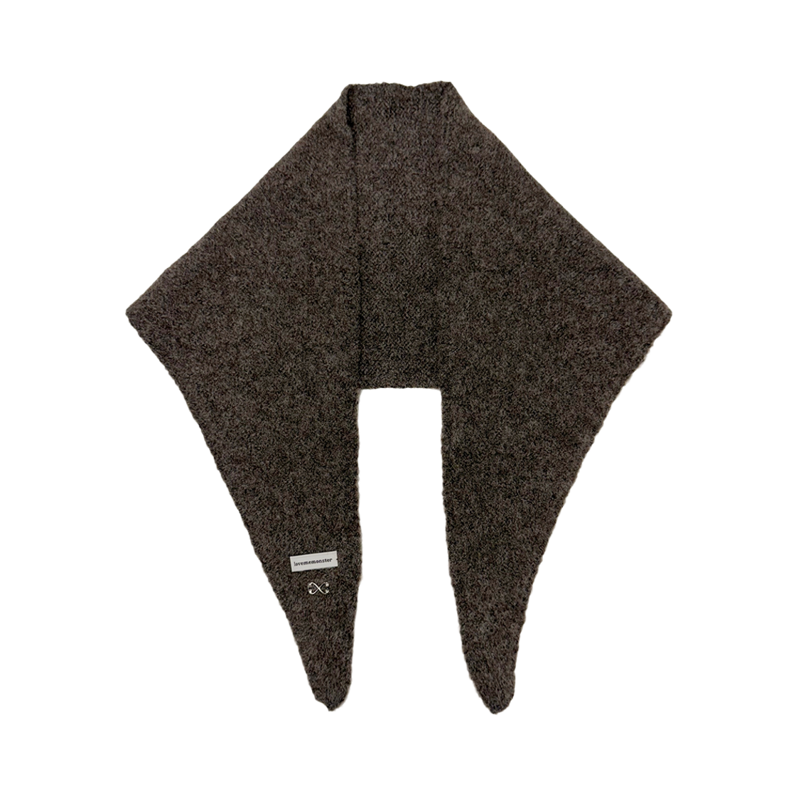 L253MSF040 lovememonster Petit Triangle Wool Scarf Brown