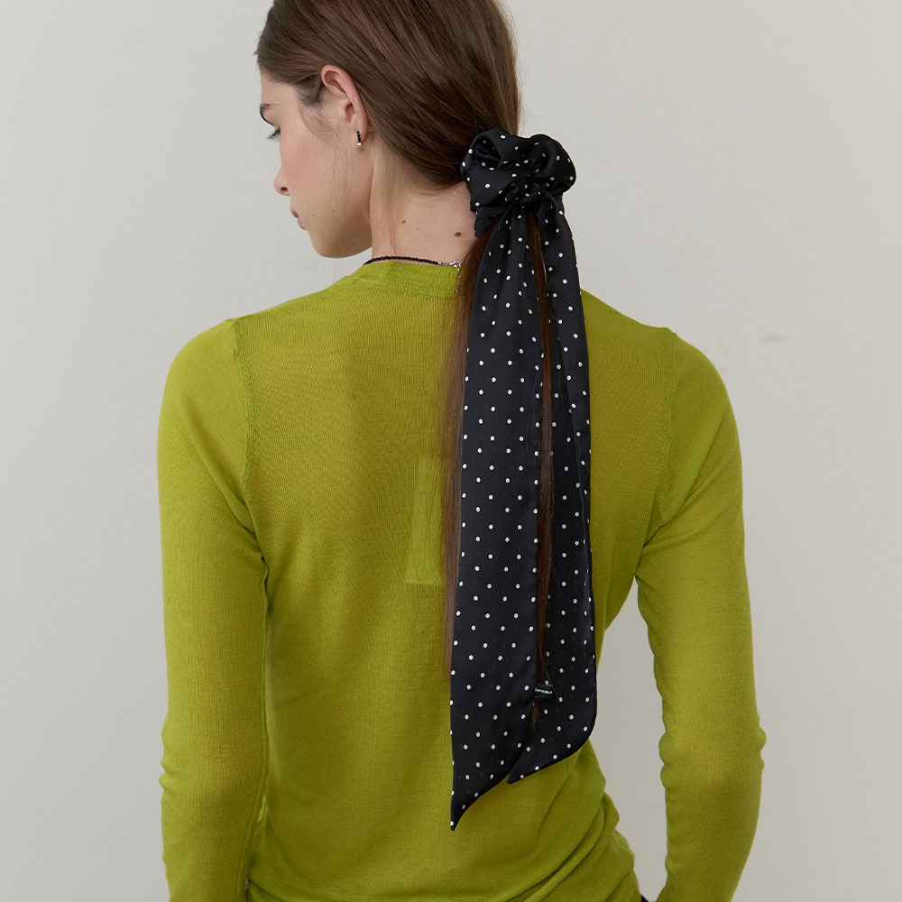 러브미몬스터 도트 새틴 투웨이 스카프 블랙(lovememonster Dot Satin Two-Way Scarf Black) - 3