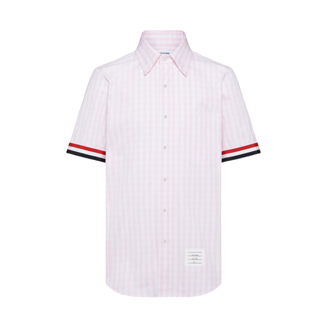 톰브라운 깅엄 체크 포플린 숏슬리브 셔츠 라이트 핑크(Thom Browne Gingham Check Poplin Short Sleeve Shirt Light Pink) - 1