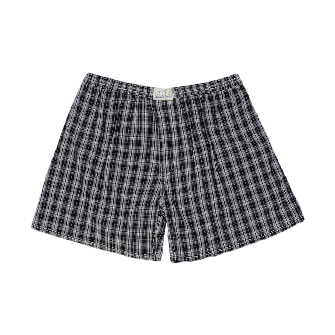 ERL 플레이드 박서 쇼츠 블랙 플레이드(ERL Plaid Boxer Shorts Black Plaid)
